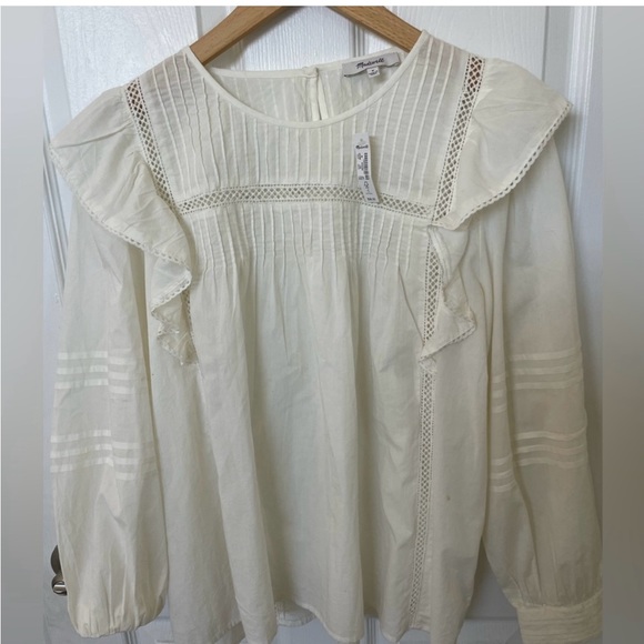 Madewell Ivory Cotton Prairie Blouse - Picture 6 of 11
